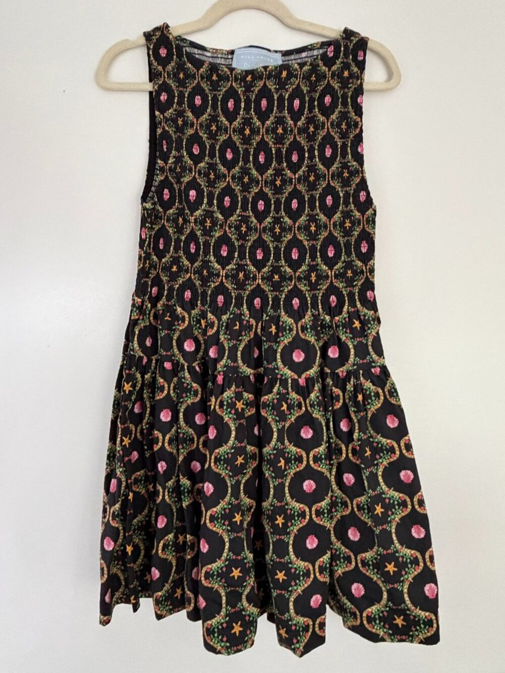 Hill House Mini Nap Dress - Black Cisco Trellis